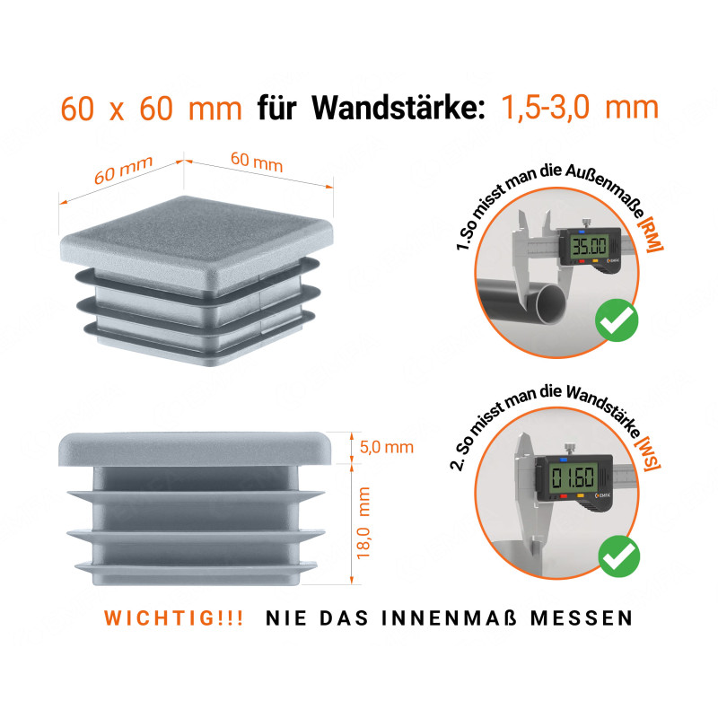 Enkotrade Lamellenstopfen Grau Rund Rohrstopfen, Rohrabdeckung aus hochwertigem Polyethylen Kunststoff, Stopfen, Endstopfen, Kappen | Rohrstopfen Rund (4, 25 mm