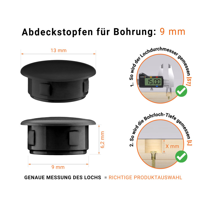 QUARKZMAN 4 Stück Abdeckkappen Für Bohrlöcher ? Produktbild-Vorschau 3