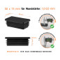 Lamellenstopfen rechteckig 15x50 mm Schwarz 10 Stück Schwarze Endkappe für rechteckige Rohre in der Größe 15x50 mm mit technischen Abmessungen und Anleitung für korrekte Messung