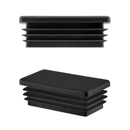 Lamellenstopfen Rechteckig 50x120 mm Schwarz Lamellenstopfen für Rechteckrohre 50x120 mm Schwarz
