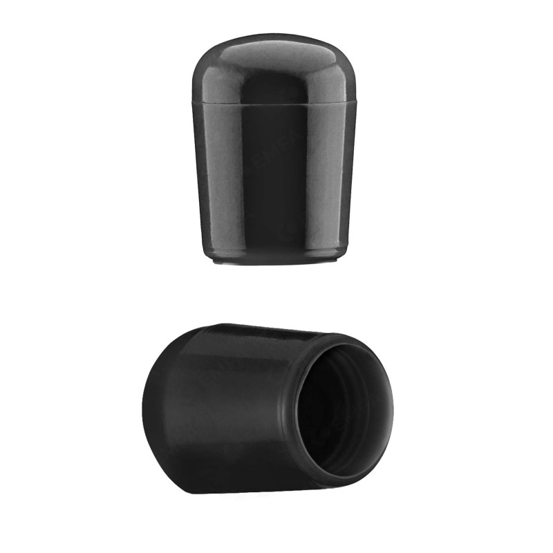 Kappen für Rundrohre PVC 8 mm Schwarz 10 Stück