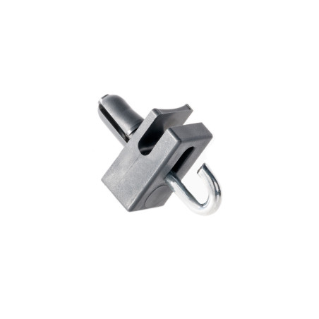 Schrägansicht eines Montagehakens oder einer Halterung mit Form und Struktur für sichere Befestigungen.