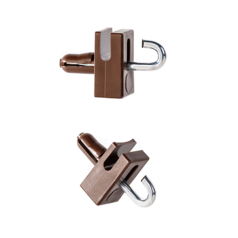 Spanndrahthalter mit Haken Braun 10 Stück