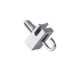 Spanndrahthalter mit Haken Grau 10 Stück