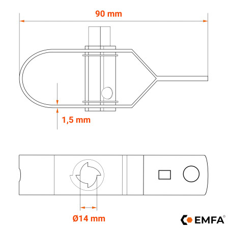 Drahtspanner für Maschendrahtzaun 90 mm lang Anthrazit 10 Stück