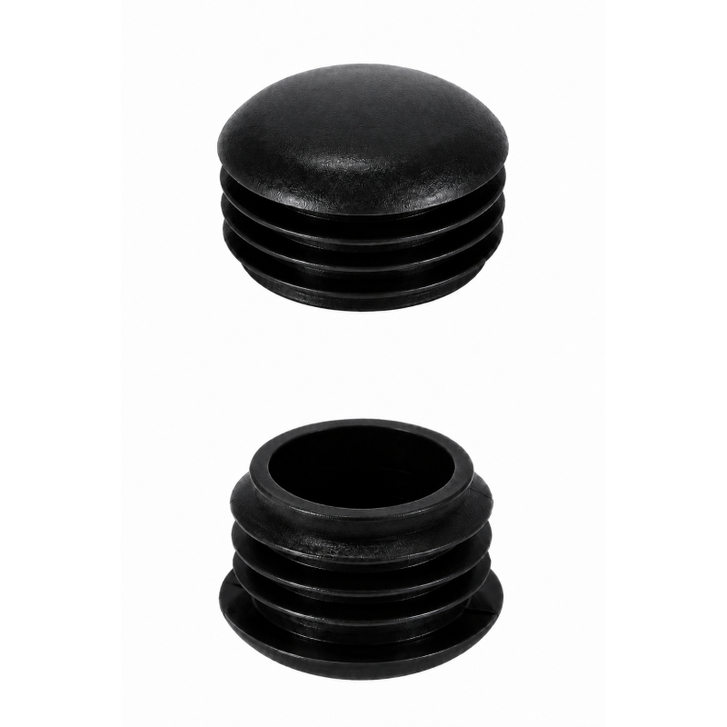 Linsenförmiger Lamellenstopfen für Rundrohre 30 mm Schwarz