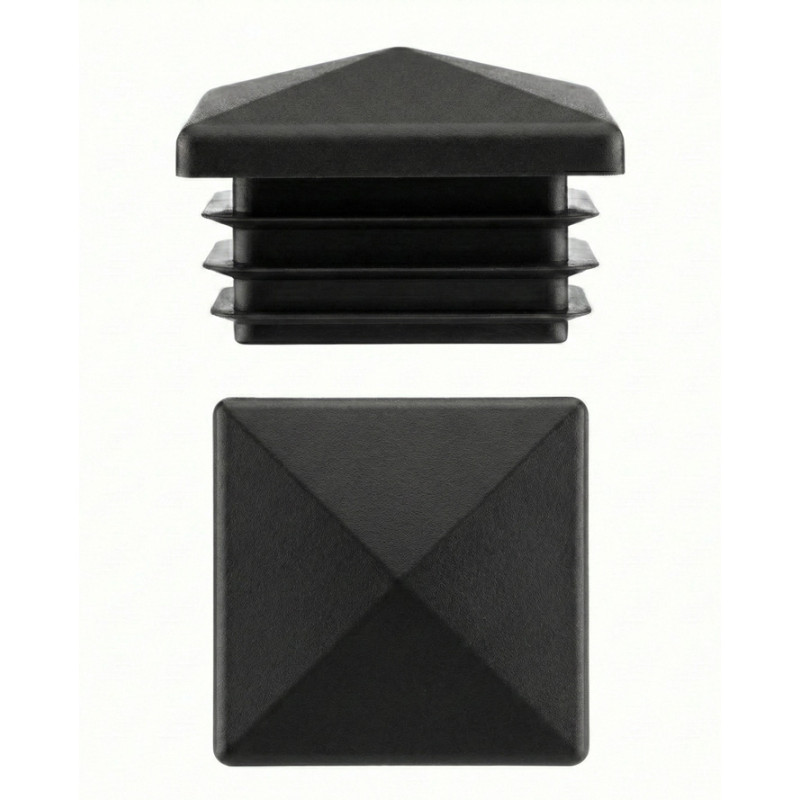 Pyramidenkappe für Vierkantrohre aus PE 100x100 Schwarz