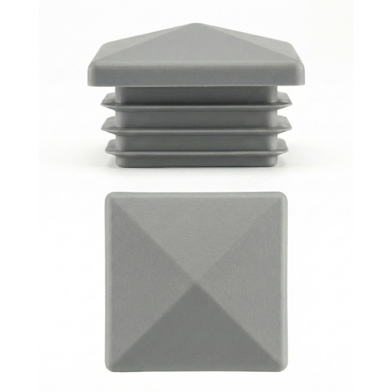 Pyramidenkappe für Vierkantrohre aus PE 80x80 Grau