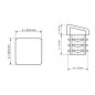 Schräger Quadrat-Lamellenstopfen 20x20 mm Schwarz Schräger Quadrat-Lamellenstopfen 20x20 quadratischer Lamellenstopfen 20x20 EMFA GmbH