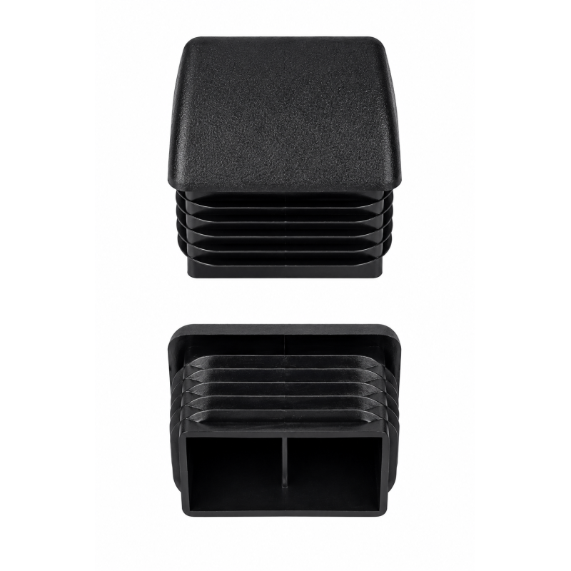 Schräger Quadrat-Lamellenstopfen 15x30 mm Schwarz