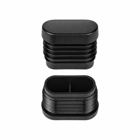Schräger ovaler Lamellenstopfen 15x30 mm Schwarz Schräger ovaler Lamellenstopfen 15x30 mm schräger Lamellenstopfen 15x30 EMFA GmbH