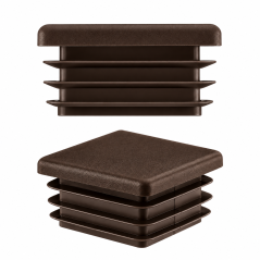 Lamellenstopfen Vierkant 20x20 mm Braun – PE Endkappen | EMFA