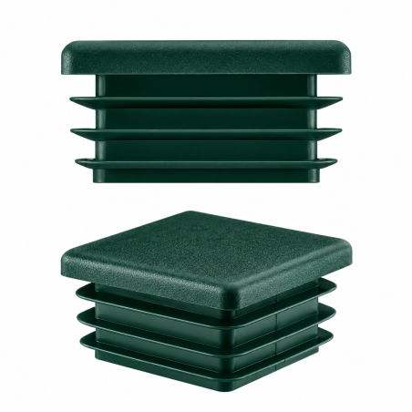 Lamellenstopfen Vierkant 20x20 mm Grün – PE Endkappen | EMFA