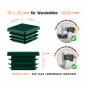 Lamellenstopfen Vierkant 25x25 mm Grün – PE Endkappen | EMFA