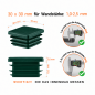 Lamellenstopfen Vierkant 30x30 mm Grün – PE Endkappen | EMFA