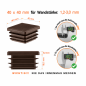 Lamellenstopfen für Vierkantrohr 40x40 mm Braun Lamellenstopfen Vierkant 40x40 mm Braun – PE Endkappen | EMFA