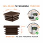 Lamellenstopfen Vierkant 60x60 mm Braun – PE Endkappen | EMFA