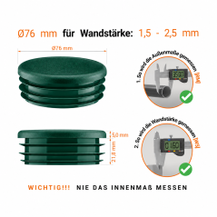 Lamellenstopfen Rund 76 mm Grün