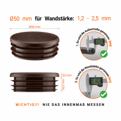 Lamellenstopfen Rund 50 mm Braun