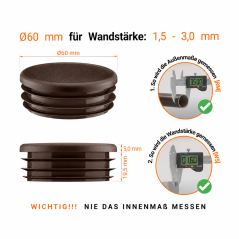 Lamellenstopfen Rund 60 mm Braun