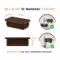 Lamellenstopfen rechteckig 30x60 mm Braun – Endkappen | EMFA