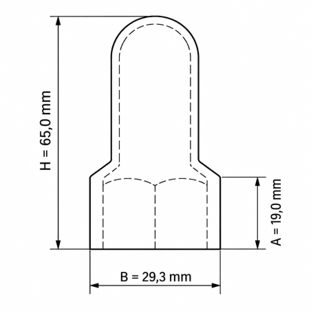 Verlängerte Schutzkappe für Schrauben und Muttern mit Unterlegscheibensitz aus PE M20 H60 Schraubenabdeckkappe M20 EMFA GmbH