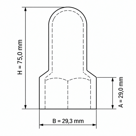 Verlängerte Schutzkappe für Schrauben und Muttern mit Unterlegscheibensitz aus PE M20 H70 Schraubenabdeckkappe M20 EMFA GmbH