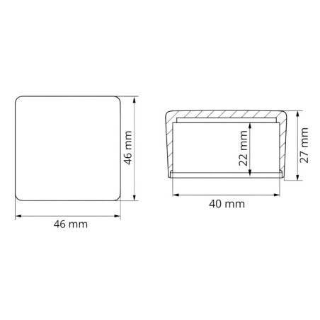 Außenkappe für Photovoltaikprofile 40x40 mm Endkappe EMFA GmbH