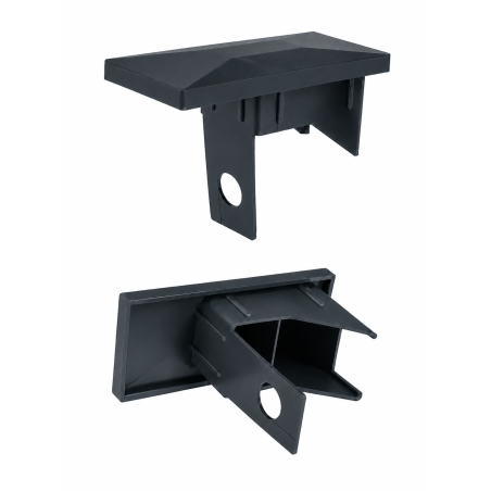 Rechteckiger Kunststoff-Innenstopfen für Zaunpfostenleisten mit Bohrung 40x60 mm Pfostenkappe EMFA GmbH