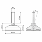 Verstärkter Gelenkstellfuß Ø60 M12x40 Maschinenfuß EMFA GmbH