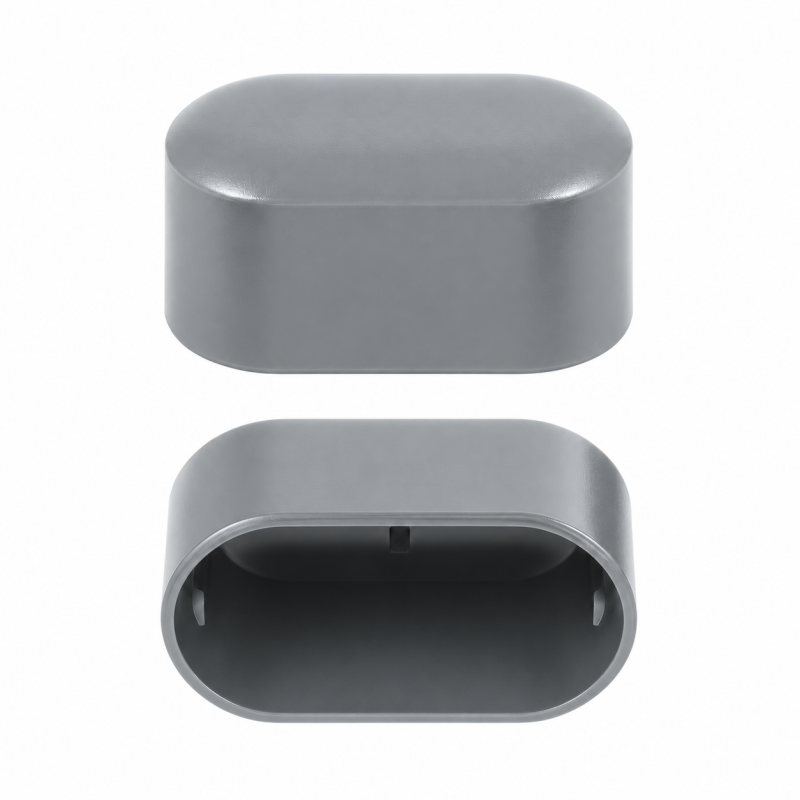 Ovalrohrkappe 20x38 mm Grau