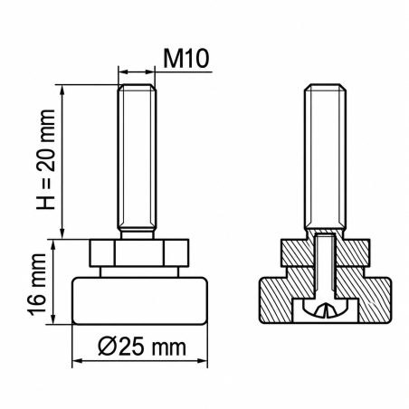 Justierfuß mit Gelenk M10x20 Nivellierfuß für Möbel EMFA GmbH