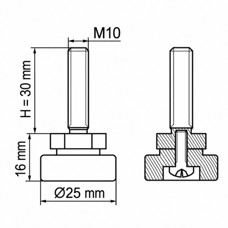 Justierfuß mit Gelenk M10x30 Nivellierfuß für Möbel EMFA GmbH
