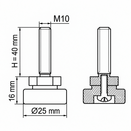 Justierfuß mit Gelenk M10x40 Nivellierfuß für Möbel EMFA GmbH