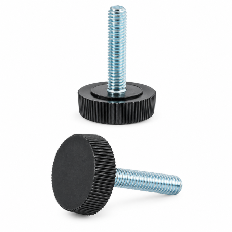 Rändel-Stellfuß Ø25 M5x30 - FI25 Stellfuß für Möbel EMFA GmbH