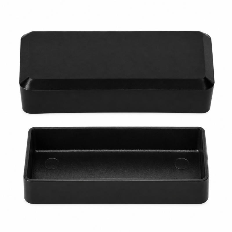 Rechteckige Außenkappe flach 40,7x30,6 mm Schwarz Rechteckige Außenkappe flach 40,7x30,6 mm Schwarz