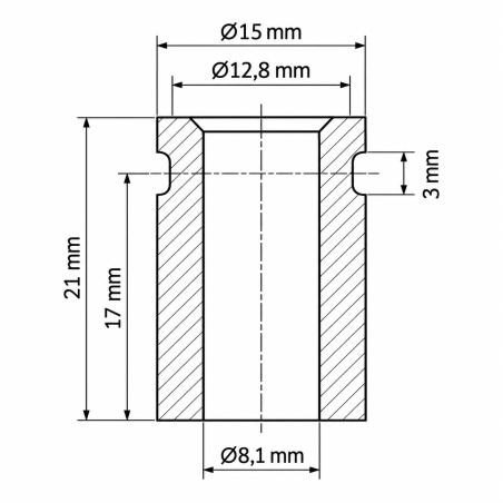 Hülse für Aufzugsfeder 15x21x8,1 mm Schwarz Hülse für Aufzugsfeder 15x21x8,1 mm Federbuchse EMFA GmbH