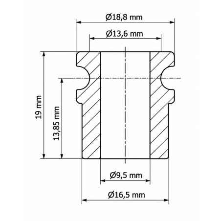 Hülse für Aufzugsfeder 18,8x19x9,5 mm Schwarz Hülse für Aufzugsfeder 18,8x19x9,5 mm Federbuchse EMFA GmbH