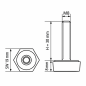 Sechskant-Stellfuß SW19 M8x30 - SW19 Nivellierfuß EMFA GmbH