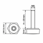 Sechskant-Stellfuß SW24 M8x20 - SW24 Nivellierfuß EMFA GmbH